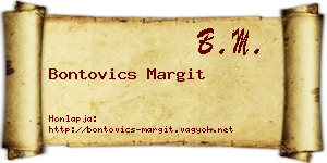 Bontovics Margit névjegykártya